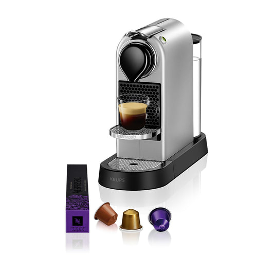 Nespresso Krups CitiZ Kaffeemaschine Silber, 1L Tank, 1260W