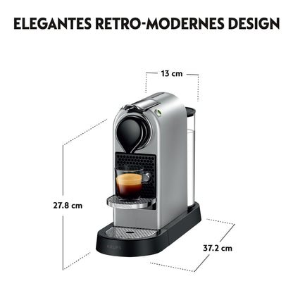 Nespresso Krups CitiZ Kaffeemaschine Silber, 1L Tank, 1260W